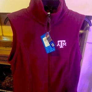 Columbia Maroon Sleeveless Vest with Texas AM Logo